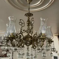 لوستر برنجی۶و۴شاخه|لوستر و چراغ آویز|ری, علایین|دیوار