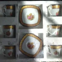 ست ۱۲ پارچه فنجان و نعلبکی لمونژ مدل لیلی و مجنون