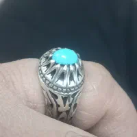 انگشتر فیروزه نیشابور راف سنگ اوپال بلوفایر .زبرجد