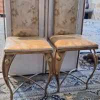 میزو صندلی فرفورژه طلایی