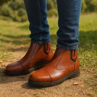 نیم بوت مردانه مدل sevin ( عسلی )