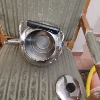 کتری بزرگ استیل دسته دار کم کار کرده