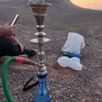 قلیون برنجی تم لیدی ترکیه ای سبک تم دهی عالی|کلکسیون اشیاء عتیقه|رباط‌کریم, |دیوار