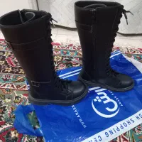 بوت ساق بلند چرم مصنوعی سایز ۳۲ بچگانه