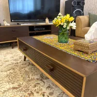 نیم ست راحتی در حد نو به همراه میز و کنسول|مبلمان خانگی و میز عسلی|کرج, مهرویلا شمالی|دیوار