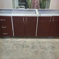 کابینت فلزی با هود و سینک|آب‌چکان و نظم‌دهنده ظروف|طرقبه, |دیوار