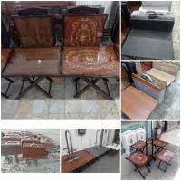 جلومبلی میز  تاشو پایه چوبی و پایه فلزی کار تهران