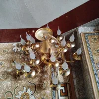 لوستر ۱۵ شاخه آبکاری طلا|لوستر و چراغ آویز|رشت, آزادگان|دیوار