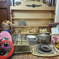 ظروف چینی چراغ سینی ترازو کیک خوری مجسمه برنز