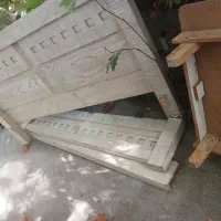 تخت خواب دونفره چوبی|تخت و سرویس خواب|شاندیز, |دیوار