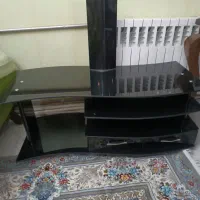میز زیر تلویزیون شیشه ای سکوریت مشکی