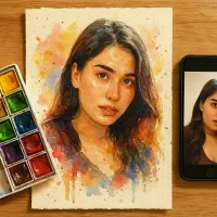 نقاشی آبرنگی از عکس شما کار دست و خاص|تابلو، نقاشی، عکس|کرمانشاه, |دیوار