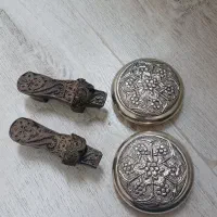 ۲عددقاب جواهربرنز قدیمی با ۱جفت دمپایی دکوری قدیمی|کلکسیون اشیاء عتیقه|تهران, آذربایجان|دیوار