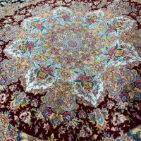 (فرش حق زاده)گرد قطر۳متر خطیبی چله گل ابریشم۵۰رج|فرش|تبریز, |دیوار