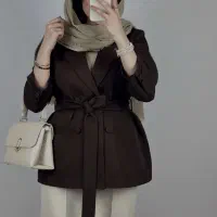 کت شکلاتی کمربندداره