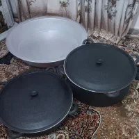 قابلمه و ماهی تابه بزرگ وتشت بزرگ