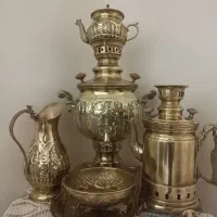 سماور زغالی آنتیک و کتری زغالی