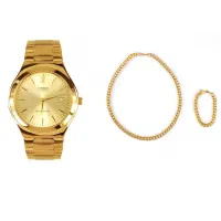 پکیج ساعت و گردنبند و دستبند مردانه