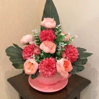 گل مصنوعی با گلدان مدل فنجان|گل مصنوعی|تبریز, |دیوار