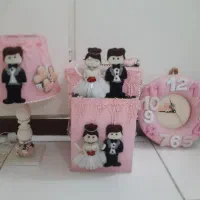 سرویس اباژور و ساعت و سطل و دستمال