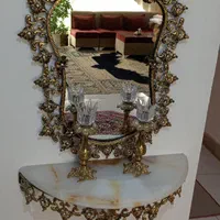 آینه و شمعدان برنز