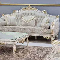 مبل استیل رنگ کرم طرح سنگ