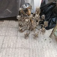 لوستر برنجی ومبلمان طرح برنجی