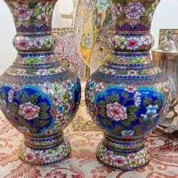 جفت گلدان بزرگ مینا کاری|کلکسیون اشیاء عتیقه|تهران, زرگنده|دیوار