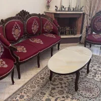 مبلمان 9 نفره چوب گردو در حد نو - پارچه نو|مبلمان خانگی و میز عسلی|تهران, میرداماد|دیوار