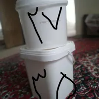 سطل کوچک وبزرگ درب دار|ظروف نگهدارنده، پلاستیکی، یک‌بارمصرف|ایذه, |دیوار
