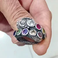 انگشتر دستساز ۹ عقیق قدیمی