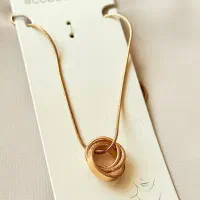 گردنبند زنجیری آویزدار سه حلقه طلایی|بدلیجات|ارومیه, |دیوار