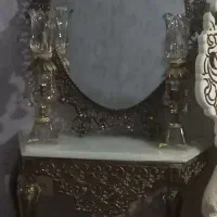 اینه و ۲عددشمعدان برنز