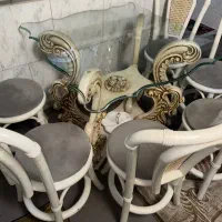 میز نهار خوری ۶ نفره (دو میز و شش صندلی)