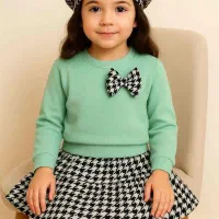 ست دخترانه بلوز ودامن با کلاه فرانسوی|کفش و لباس بچه|گیلان غرب, |دیوار