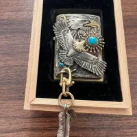 فندک زیپو طرح عقاب با دنده چرخان