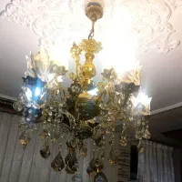 لوستر برنجی ۵ شاخه ده شعله