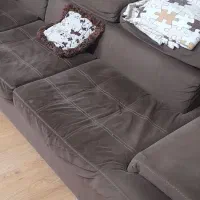 مبل ۷نفره ال قهوه ای|مبلمان خانگی و میز عسلی|پرند, فاز ۵|دیوار