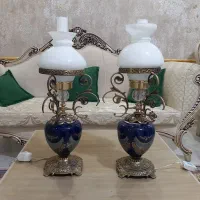 دو عدد چراغ شمعدان رومیزی بسیار زیبا