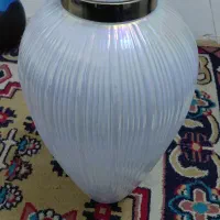 گلدان رنگ شیری شیشه ای نو نو