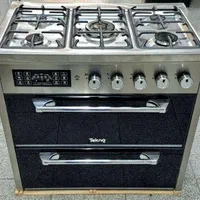 اجاق‌گاز طرح فر تمام استیل و صحفه استیل ولعاب