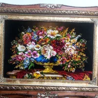 تابلو گل میخک کد32 دستبافت و ابریشم دار|تابلو فرش|تبریز, |دیوار