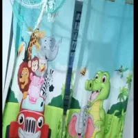 پرده شادباطرح بامزه جنگل. معاوضه میکنم باراکر ماهی