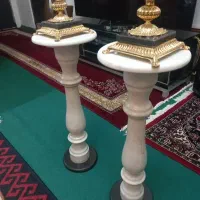 2 عدد پایه سنگی شمعدان یا اباژو