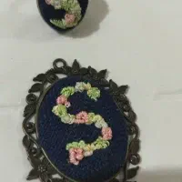 اویز گردنبند و انگشتر برنج حرف s