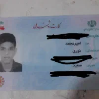 کارت ملی به نام امیر محمد نوری گم شده