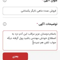 فروش عمده ماهی تایگر یکسانتی|ماهی|تهران, اقدسیه|دیوار