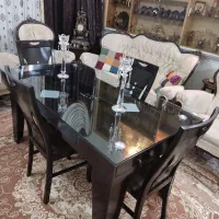 ناهار خوری چوبی ۶ نفره با ۴ صندلی