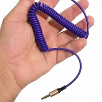 کابل Aux فنری سر کج فلزی