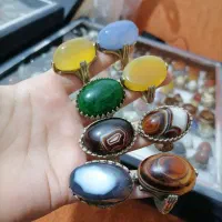 انگشتر مردانه نگین سنگ طبیعی و معدنی